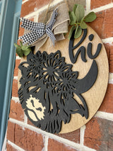 "Hi" Cow Wall Hanger