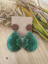 Mandala Flower Tear Drop Earring