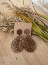 Mandala Flower Tear Drop Earring