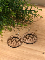 Laser Engraved Mountain Earrings