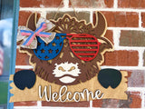 "Welcome" Cow Wall Hanger