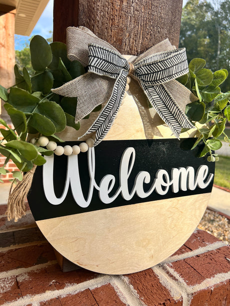 Welcome Door Hanger with Accent Beads