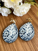 Sublimated Chinioiserie Earrings