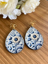 Sublimated Chinioiserie Earrings