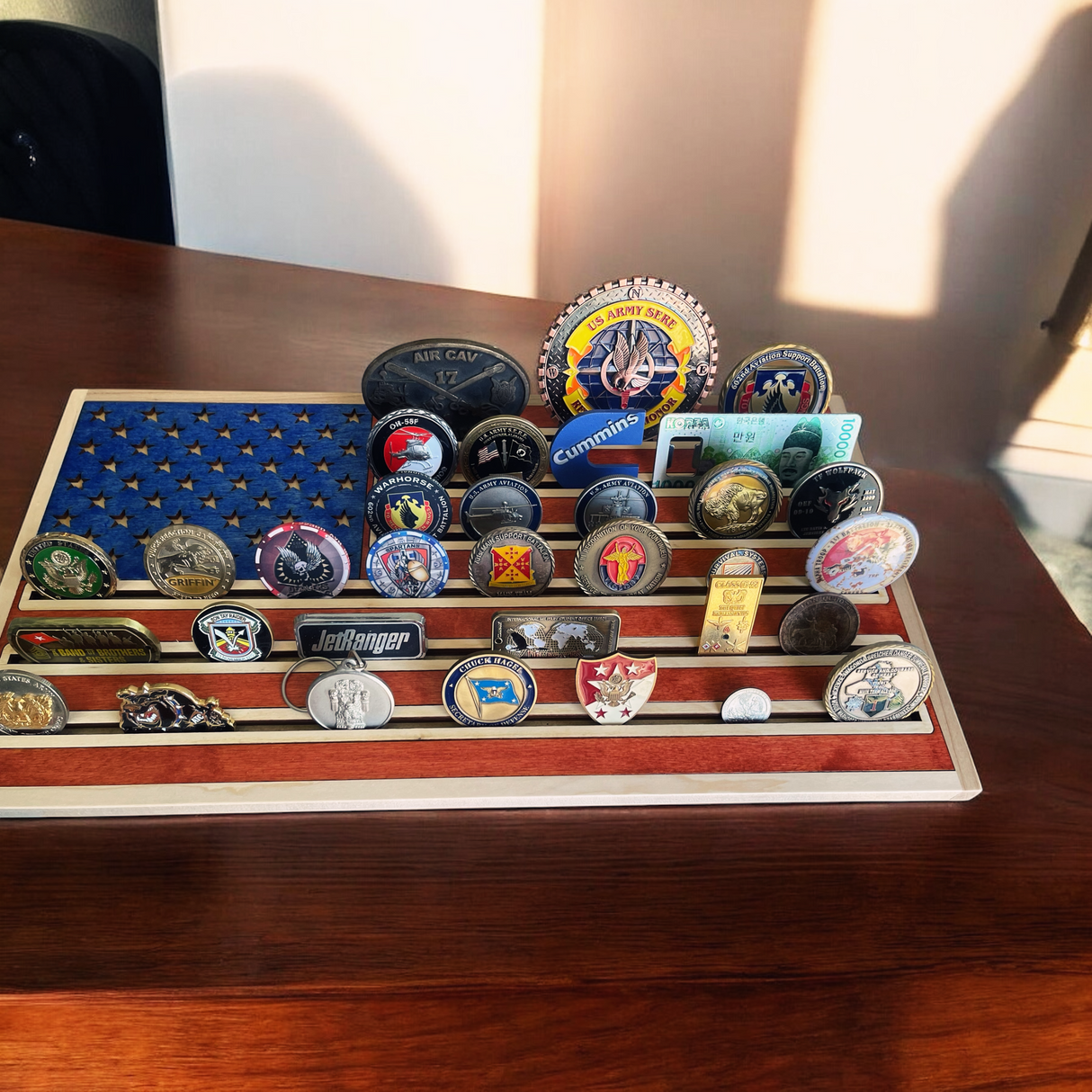 Desktop Flag Coin Holder