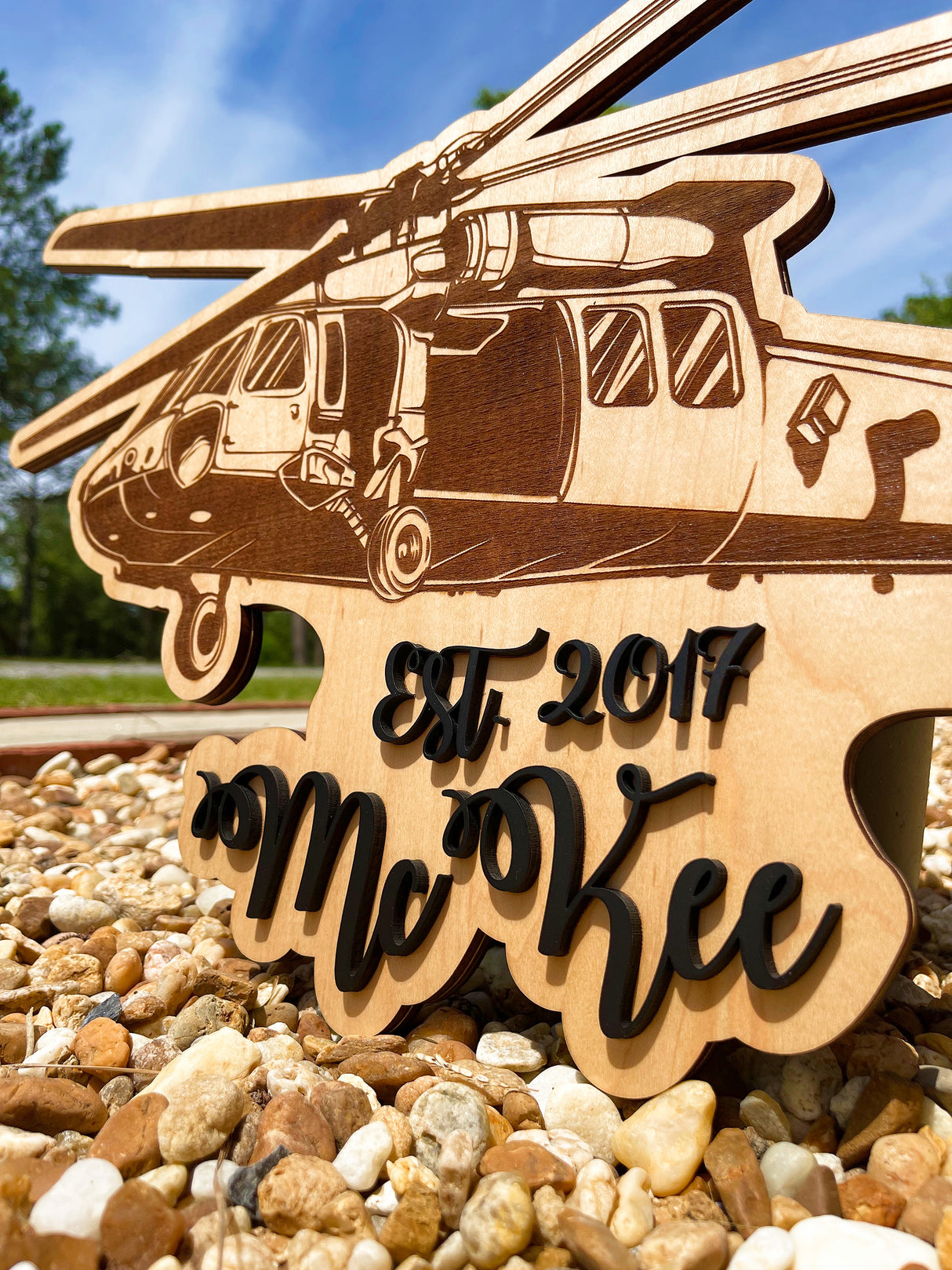 Helicopter Family Name Plaque