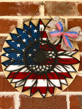 America Flag Sunflower Wall Hanger