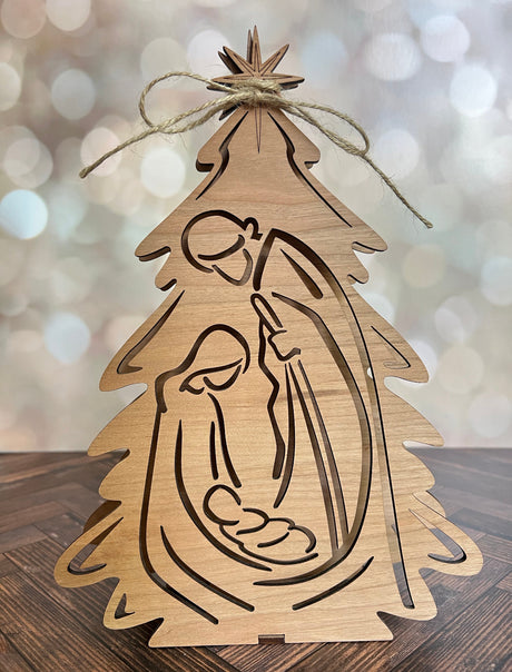 Nativity Scene with Votive Candle