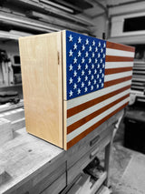 American Flag Whiskey Cabinet