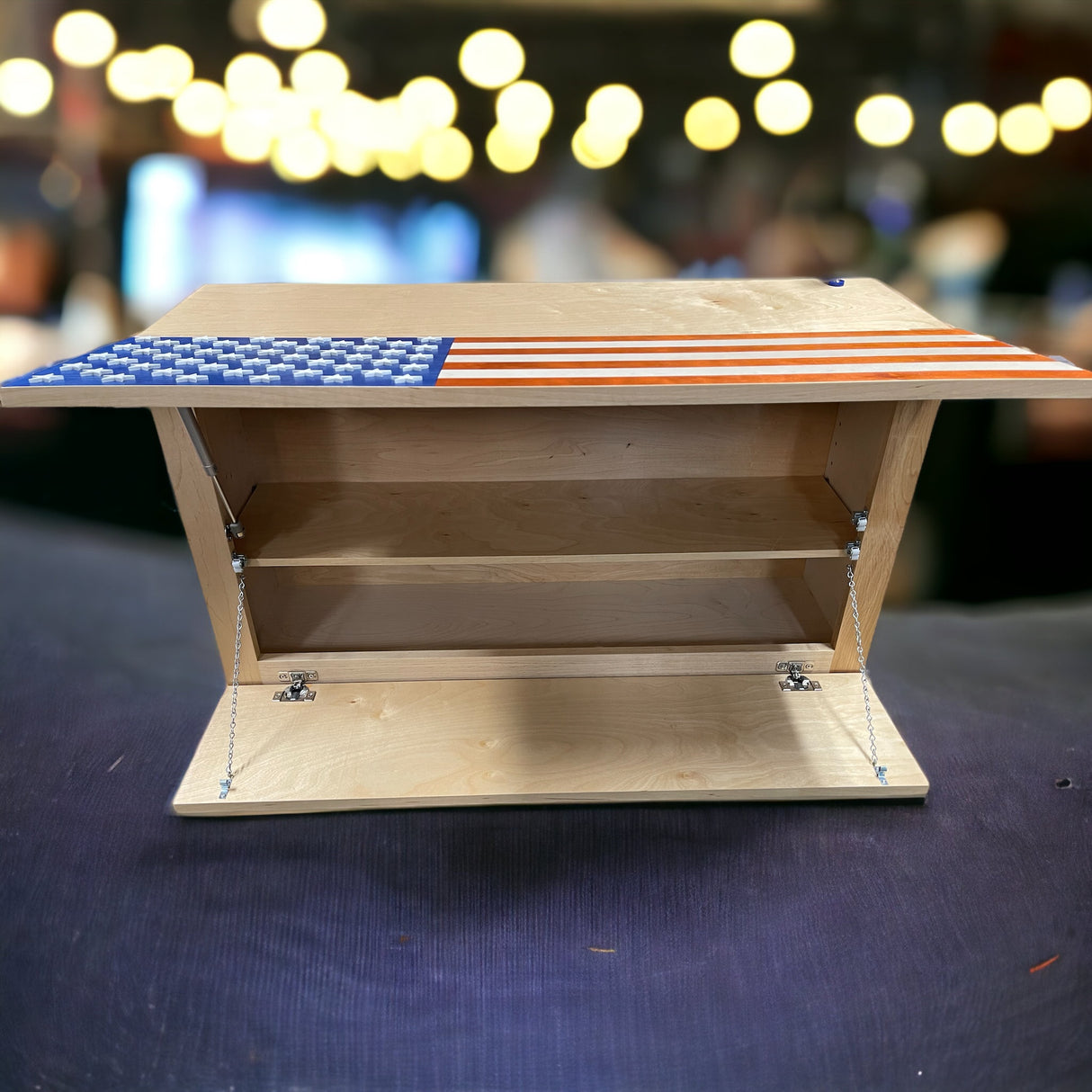 American Flag Whiskey Cabinet