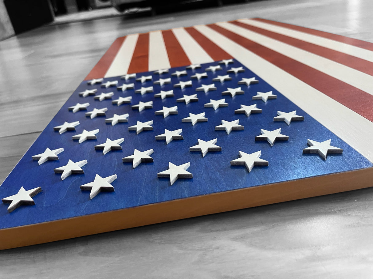 Large American Wooden Flag