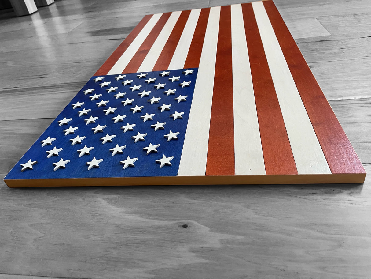 Large American Wooden Flag