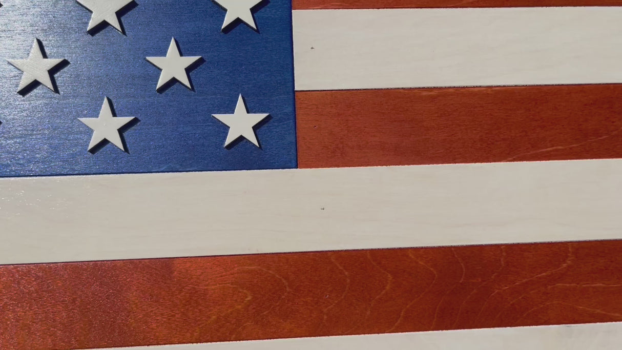 Large American Wooden Flag