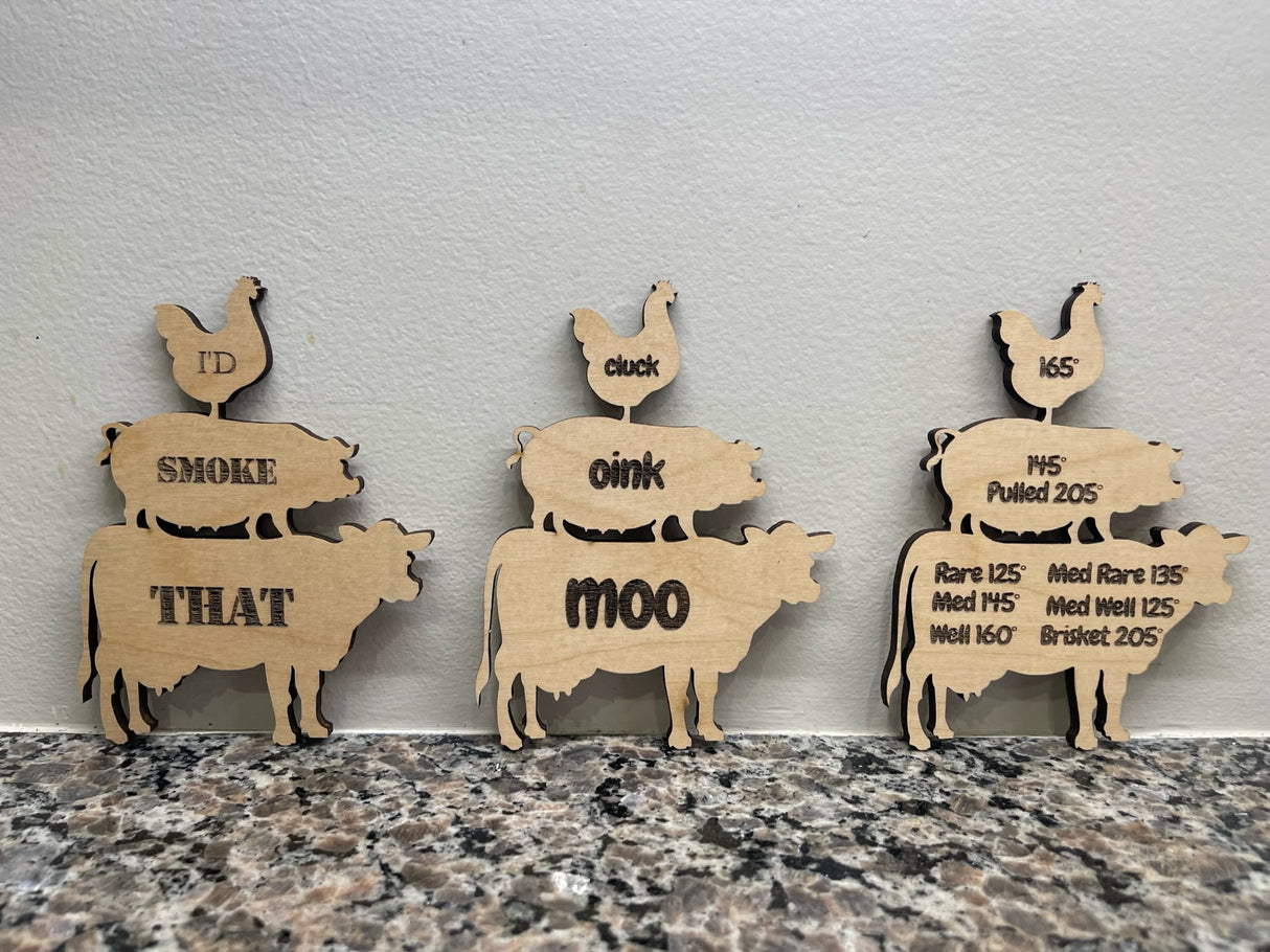 Chicken Pig Cow Magnet