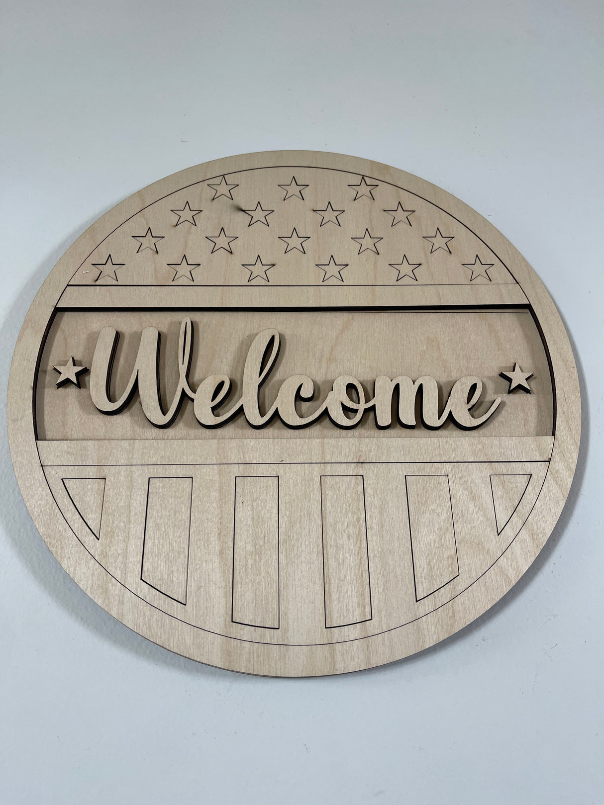 "Welcome" American Flag Wall Hanger