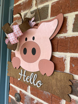 "Hello" Pig Wall Hanger