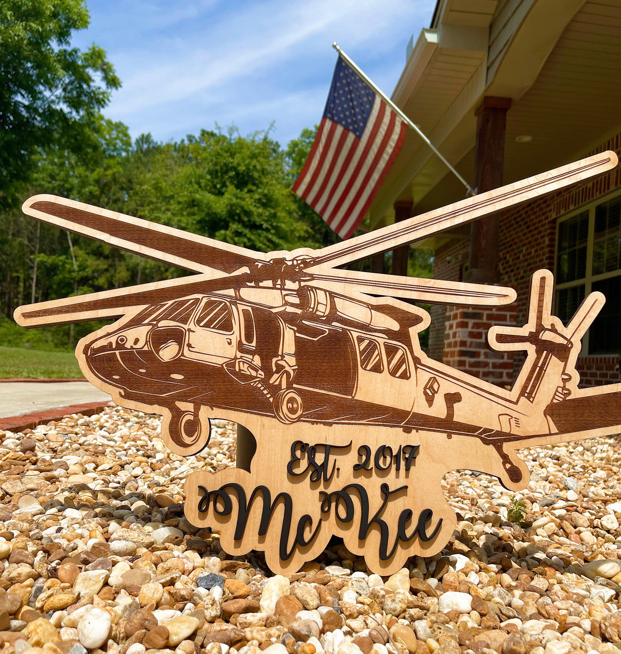 Helicopter Family Name Plaque