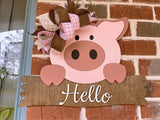 "Hello" Pig Wall Hanger