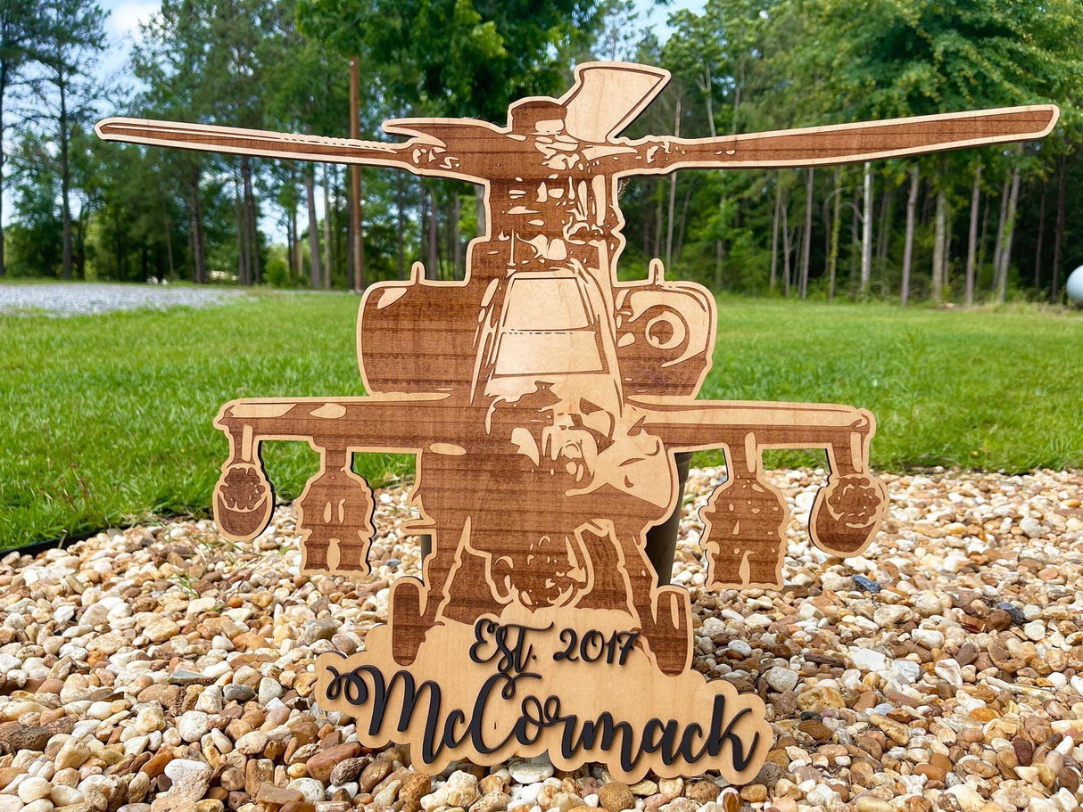 Helicopter Family Name Plaque