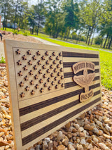 Unstained Mini American Flag Plaque