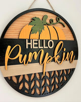 "Hello Pumpkin" Wall Hanger