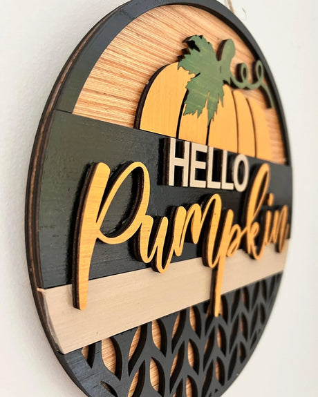 "Hello Pumpkin" Wall Hanger